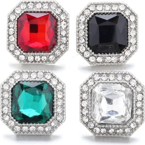 10pcs/lot New Snaps Jewelry Randomly Mixed Crystal Metal 18mm Snap Buttons Women Charm Bracelet & Bangle Snap Button