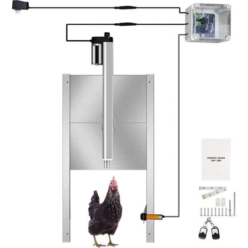 110V 220V Heavy-duty Timing Automatic Chicken Coop Door Opener Close Kits Outdoor Remote Control Timer Automatic Henhouse Door