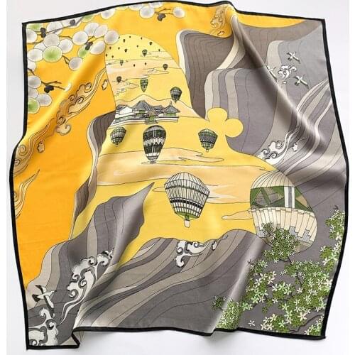 2021 Square 100% Silk Scarves Women Foulard Scarf Ladies Shawl Wrap Female Hijab Poncho beach Bandana Lady Head Brand Pashmina