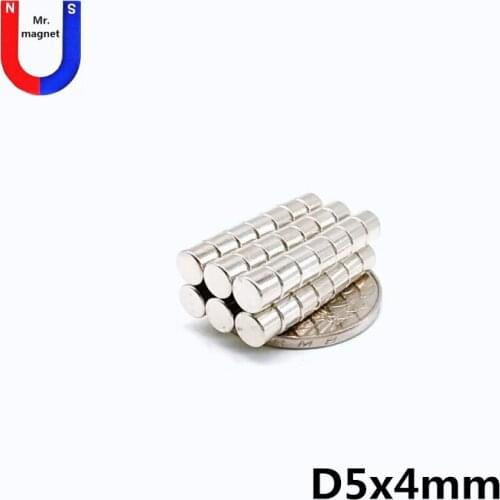 500pcs 5x4 mm neodymium magnet 5*4mm strong rare earth neodymium NdFeB permanent magnets 5x4 magnetic 5mm*4mm