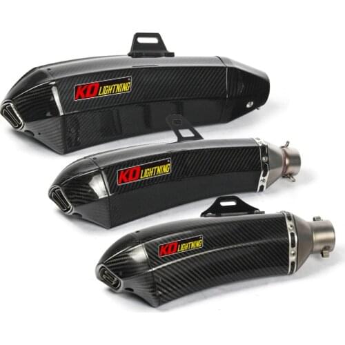 51mm Universal Motorcycle Exhaust Vent Pipe With DB Killer Carbon Fiber 390/480/500mm Modified For ATV Street Bike