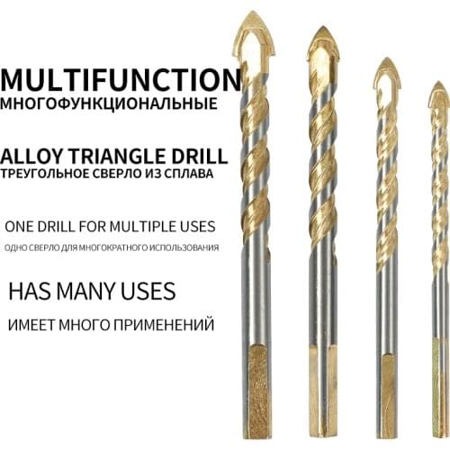 6-12mm Triangle Twist Drill Bit Concrete Glass Ceramics Tile Marble Drill Bit Round Shank Wall Hole Saw Drilling