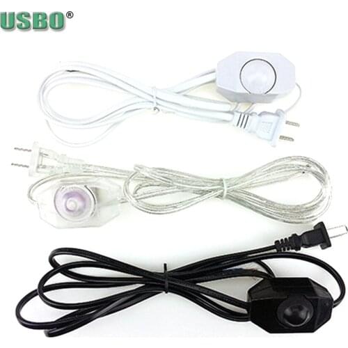 US white black 2c*0.75mm 1.8m 250V PVC Copper AC Online power Dimmer switch power cable LED Energy saving light bulbs power cord