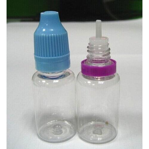 Plastic dropper bottle long thin tip childproof&tamper proof cap 15ml liquid bottle
