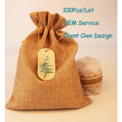 Europe Leaves Organza Bag Tag Natural Burlap Bag Tag White/Brown/Black/Black Kraft Paper Card Printing Hangtag Can Customized