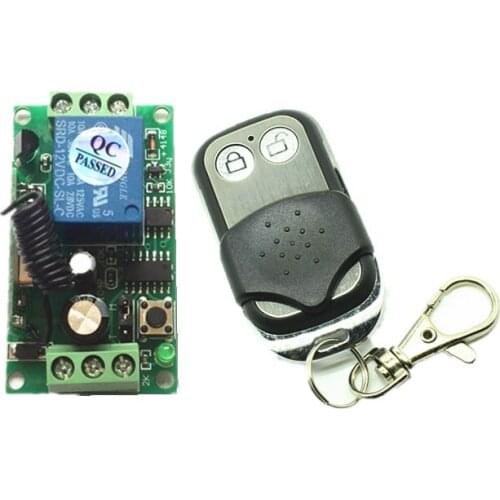 DC 12V 24V 1CH RF Wireless Remote Control Switch System,Metal Frame Transmitter & Receiver Lock&Unlock two button