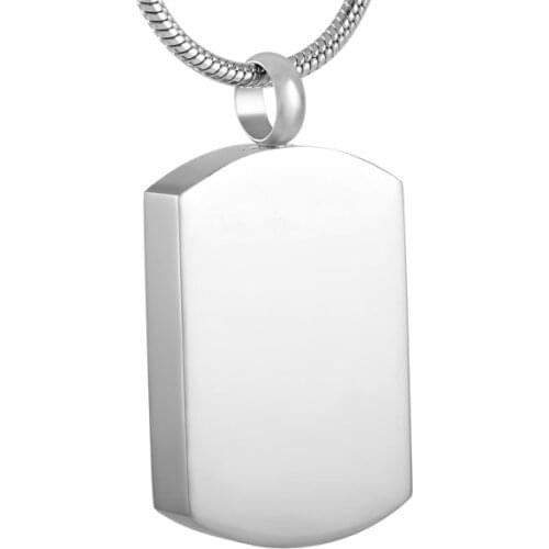 IJD9118 Solid 316L Stainless Steel Blank Dog Tag Cremation Pendant Engravable Memorial Urn Ashes Keepsake Jewellery For Women