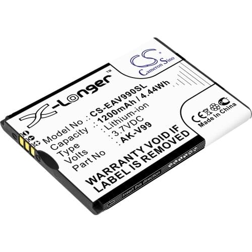 Cameron Sino Mobile SmartPhone Replacement Li-ion Battery 1200mAh For AK-V99 Apple Select, V99 Free Tools