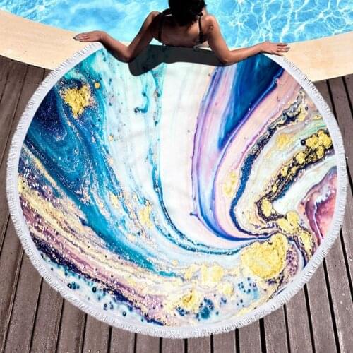 150cm Round Beach Towel for Adult Colorful Beach Blanket Carpet Microfiber Quick Dry Shower Bath Towel Blanket Swimming Cover