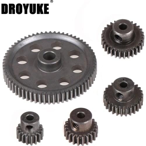 Droyuke11184 Metal Diff Main Gear 64T 11181 Motor Pinion Gears 21T Truck 1/10 RC Parts HSP BRONTOSAURUS Amax Redcat Exceed 94111