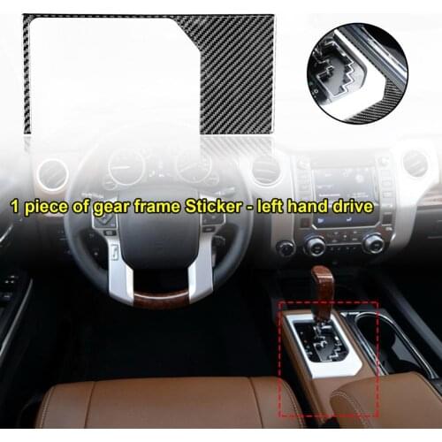 Panel Sticker Anti-scratch Heat-resistant Carbon Fiber Car Gear Shift Panel Trim Cover for Toyota Tundra 2014-2018 Left Drive