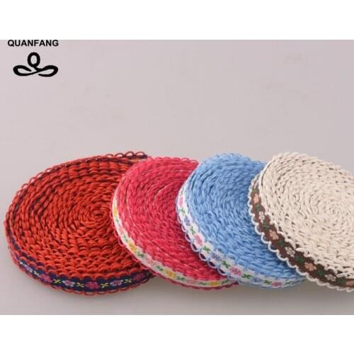 New 10mm Single Face Grosgrain Satin Embroidered Lace Ribbon Hemming Wrapping Decoration DIY Gift Craft Packing Hair Accessories