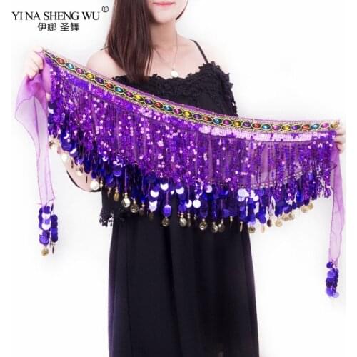 New Belly Dance Accessories Women Dance Belt Coins Dance Hip Scarf Girls Performance Costumes Belt Bellydance Wear Hip Scarf