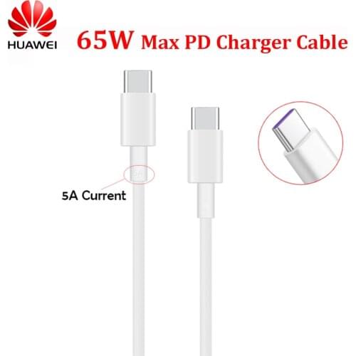 Original Huawei 5A PD Charger USB-C 65W PD Charge Dual Type C USB Cable For Matebook E X Pro 13 Honor Magicbook 14 Ipad Pro 11