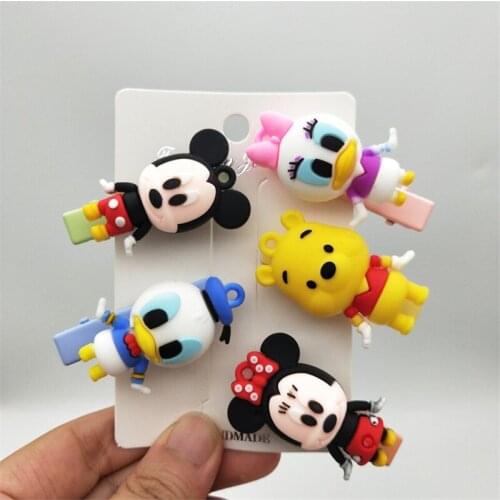 Disney Baby Mickey Minnie Hairpin Resin doll Headwear For Girl Cute Headband Accessories Girl Hair Band cartoon Hairband Gift