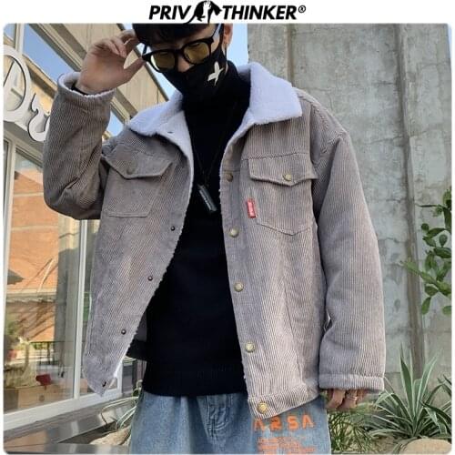 PRIVATHINKER Mens Corduroy Jackets
