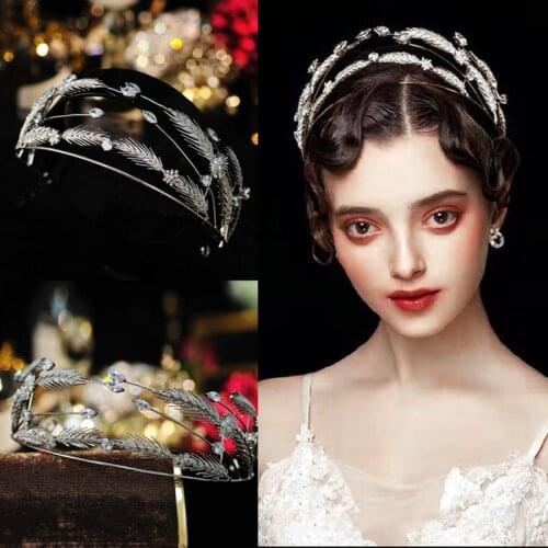HIMSTORY New Fashion Wedding Hair Accessories Headband Crown Cubic Queen Hairband Bride Tiaras Jewellery