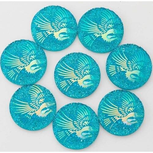 Taidian Resin Cabochon 25MM 2 Holes Eagle Round Flat Back 10/20Pieces/bag Made Earring Native Jewelry Indian