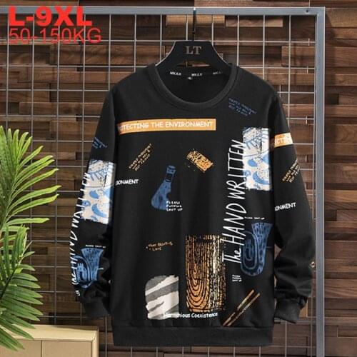 Big Size 9xl 8xl 7xl Mens Hoodies Streetwear Pullovers Hip Hop Sweatshirts Men Spring Black White Pink Oversize Sweatshirt Male