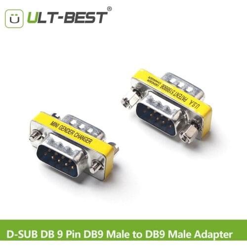 ULT-Best RS232 D-SUB DB 9 Pin DB9 Male to DB9 Male Adapter DB 9 M/M Connector Extender