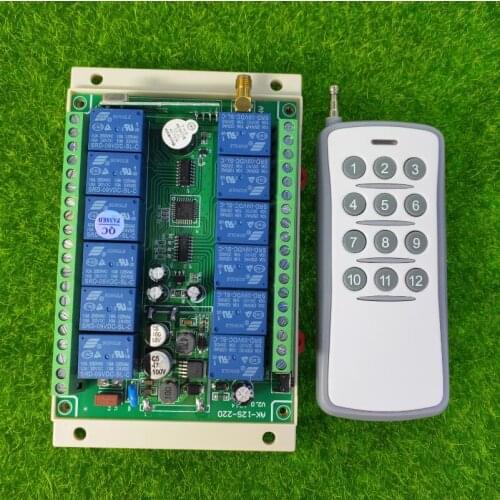 Universal DC 12V 24V 48V 10A 12CH Remote Control Switches Receiver& Transmitters 315mhz/433mhz power switch