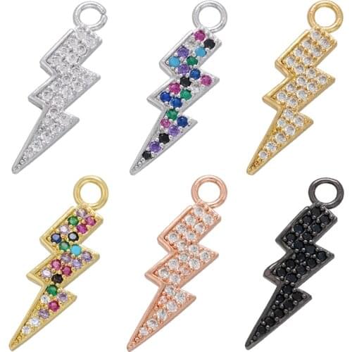 ZHUKOU 2021 Lightning pendant DIY handmade earrings charms accessories wholesale crystal pendant jewelry making supplies VD874