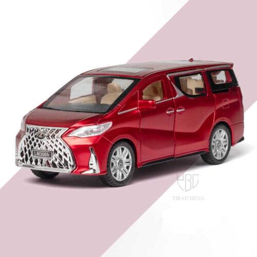 1/32 Alloy Diecast LM300H MPV Car Model Toy Simulation High End Nanny Car Vehicles With Sound Light Pull Back Toys Gifts For Boy