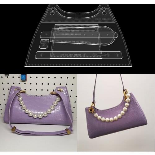1Set DIY Handmade Leather craft Sewing Pattern For Fashion Underarm bag Acrylic Stencil Template