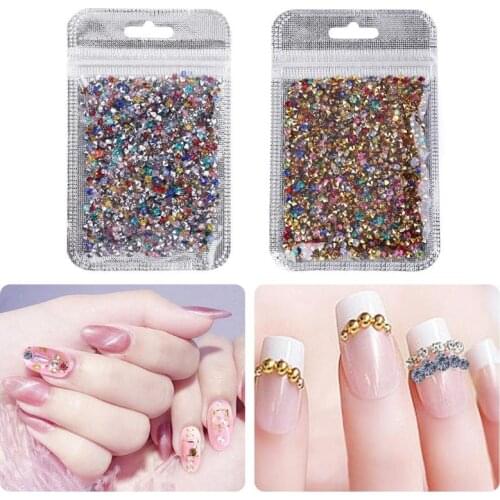 1000pcs 3mm Mixed Rhinestones Glitter Gorgeous Crystal Silver/Gold Nail Rhinestone 3D Non HotFix Nail Art Decoration DIY Tool