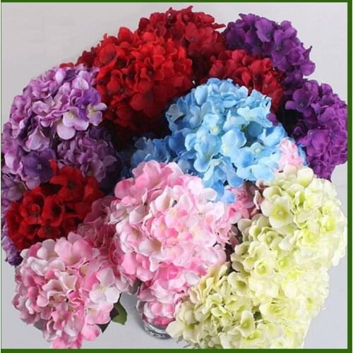 2016 Upscale Artificial Hydrangea Flowers Head Holiday Wedding Decorations DIY Accessories 15CM Diameter 23 Colors Free Shipping