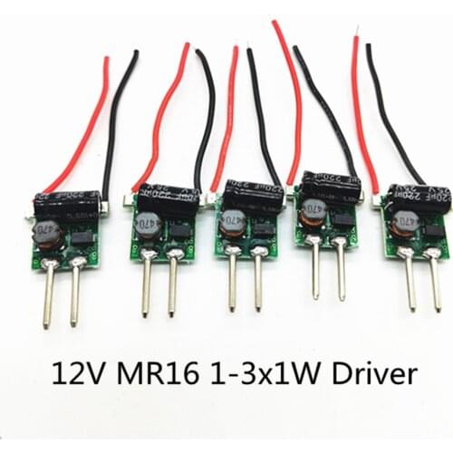 5pcs DC12V input output DC9-10V Current 300mA 3*1W 3x3w led drivers Lighting transformer for 3W MR16 Spotlights