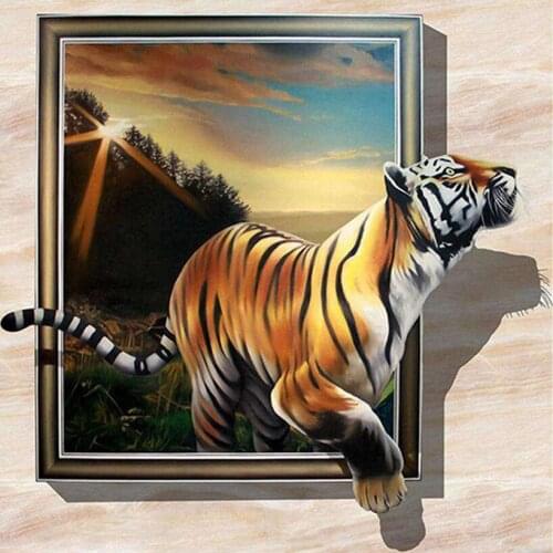 DIY 5D Full Drill Diamond Painting Tiger Decoration Home Diamond Embroidery Animals Picture Of Rhinestone Diamond Mosaic new