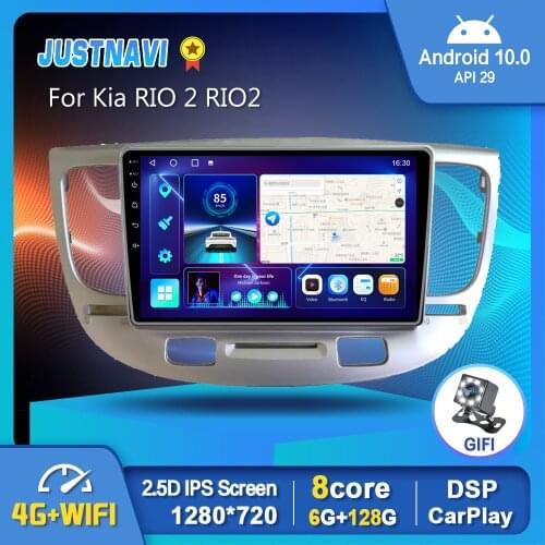 Autoradio Car Radio Multimedia Player For Kia RIO 2 RIO2 2005-2011 Android 10.0 GPS Navigation Carplay No 2 Din DVD 6G 128G 9 IN