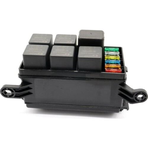 40A 6-Way Fuse Box Relay For Jeep Offroad SUV UTV ATV RV Pickup Truck Trailer Camper Marine Boat 12V Car ATC/ATO Fuse Holder