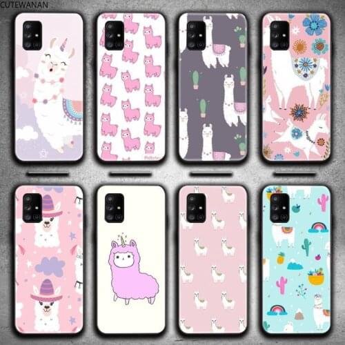 Llama Alpaca pattern Phone Case For Samsung Galaxy A52 A21S A02S A12 A31 A81 A10 A30 A32 A50 A80 A71 A51 5G