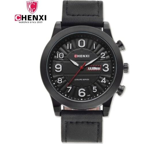 Chenxi Luxury Brand Men Quartz Analog Leather Hour Clocks Military Sports Watches Wrist Relogios Masculino Quartz-watch Man 096B