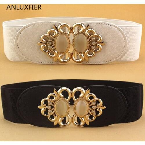 H9813 Ladies Elastic Waist Belt Women Wide High Quality Fashion Knitted Waist Seal Female Diamond Decoration Simple Cummerbunds