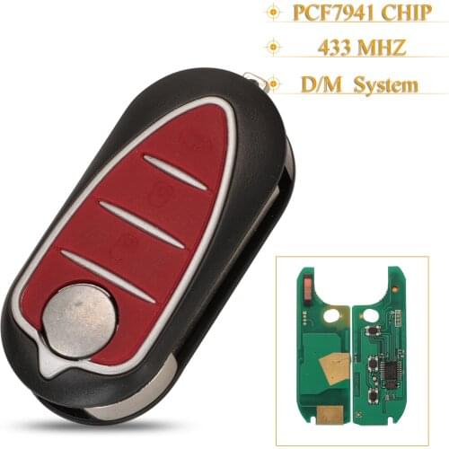 Kutery 5pcs 3 Button Remote Key 433MHZ PCF7946 Chip For Alfa Romeo Mito GTA Giulietta Delphi/Marelli System