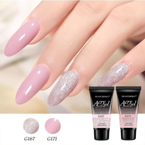 FRANCHESKA Nail Art Extension Glue Painless Glitter Nail Mould Quick Extension Glue Nail Art Phototherapy Removable UV Glue 30ml