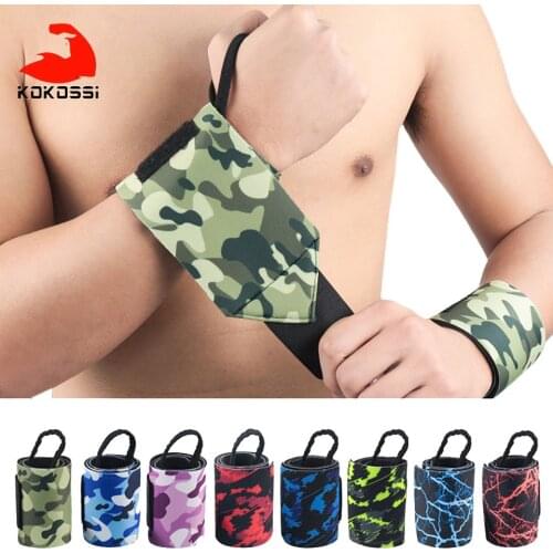 KoKossi 1Pcs Camouflage Sports Wrist Weightlifting Wrist Wrapping Support Fitness Sports Wristbands Anti-Sprain Power Bandage
