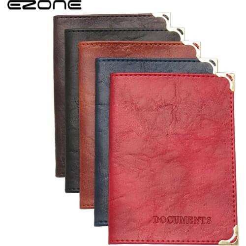 EZONE Golden Copper Horn Russian Auto Drivers License Bag PU Leather Cover Simple Soft Leather Driving License Leather Cover