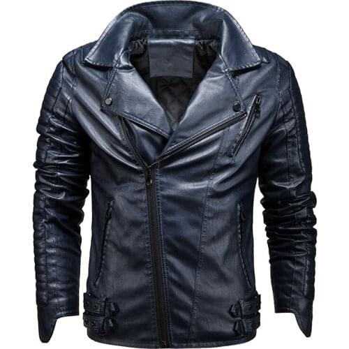 Pu Leather Jacket Men Outerwear Motorcycle Biker Coats Male Business Winter Leather Jacket Mens Windproof Black Coat Clothing