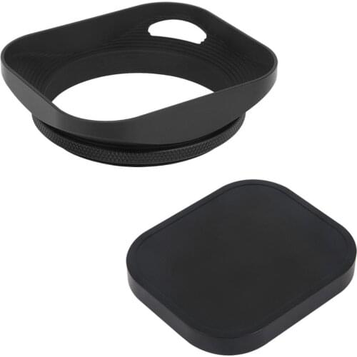 Haoge LH-B58P 58mm Square Metal Screw-in Lens Hood for Leica Rangefinder Camera Black