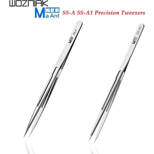 MaAnt SS-A SS-A1 Precision Tweezers Hand Polish Non-Magnetic Stainless Steel BGA IC Micro Soldering Jump Wire Repair Tweezers