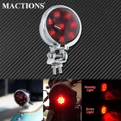 Motorcycle LED Tail Light Brake Rear Lamp Chrome Tail Light For Harley Touring Electra Glide Softail Cafe Racer Bobber For Honda