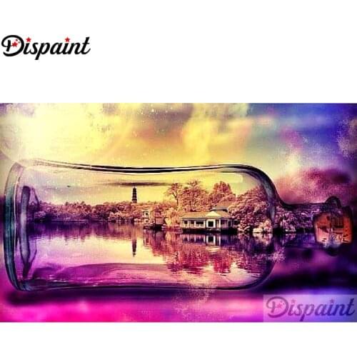 Dispaint Full Square/Round Drill 5D DIY Diamond Painting "drifting bottle" Embroidery Cross Stitch 3D Home Decor A12792
