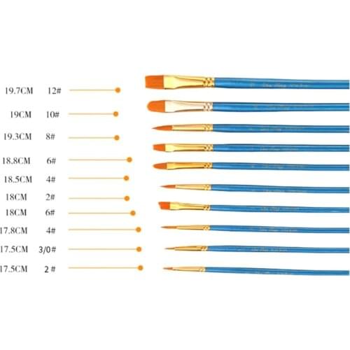 10Pcs Watercolor Paiting Brush Pen Nylon Hair Drawing Artist Paint Point Tip Set