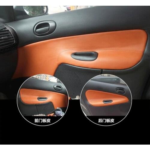 4 Doors Microfibre Leather Interior Door Panel Armrest Cover For Peugeot 206 207 Citroen C2 AAB031