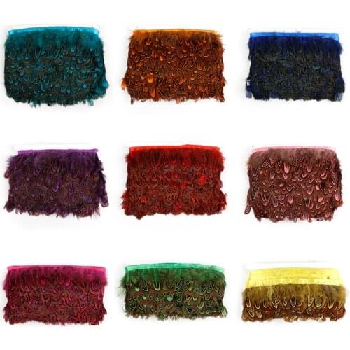 1 Meter Natural Pheasant Feathers Trim Fringe Ribbon Plume Jewelry Christmas Holiday DIY Craft Sewing Decoration