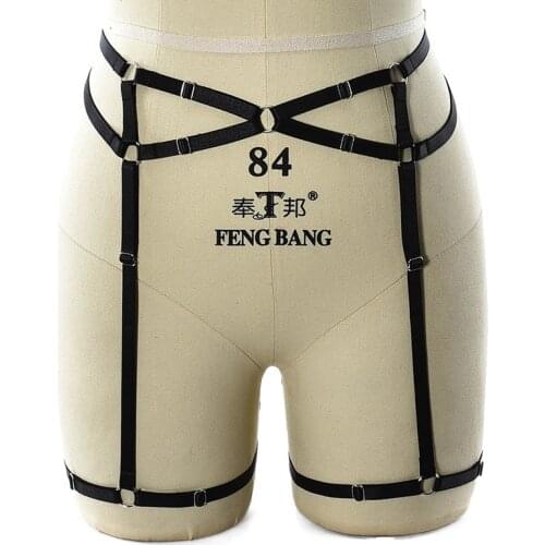 Women New Goth Punk Rock Body Harness Short Panties Bondage Lingerie Pole Dance Party Punk Gothic Sexy Caged Elastic Adjust